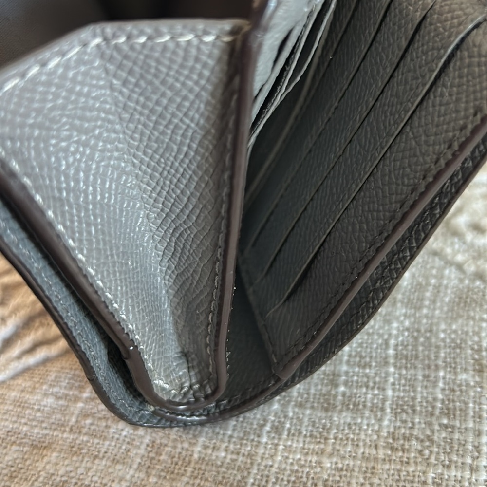 Coach Crossgrain Leather Medium Grey Bifold Wallet - Picture 14 of 15